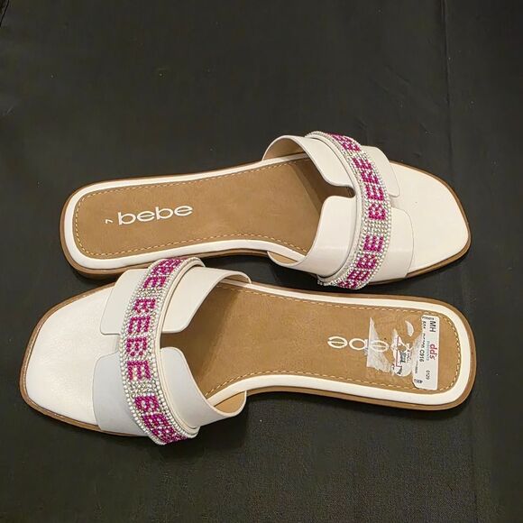BRAND NEW BEBE RHINESTONE SLIDE SANDAL R3 - Picture 5 of 16